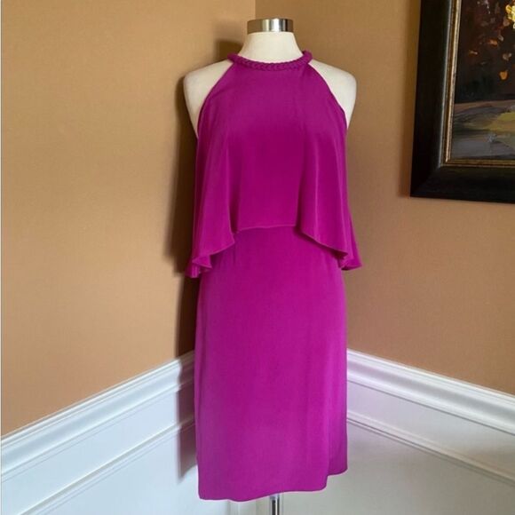 Kobi Halperin Leyton Silk Cold Shoulder Halter Midi Dress Size 6 NWT - Picture 3 of 6